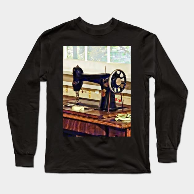 Sewing - Sewing Machine in Kitchen Long Sleeve T-Shirt by SusanSavad